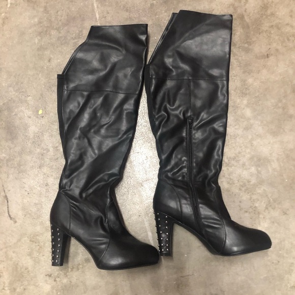 studded thigh high boots